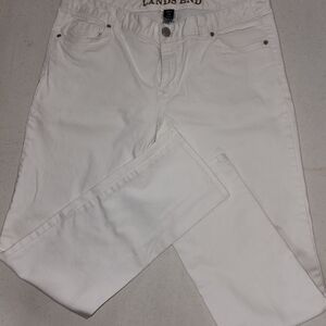 Lands' End Classic White Denim Pants